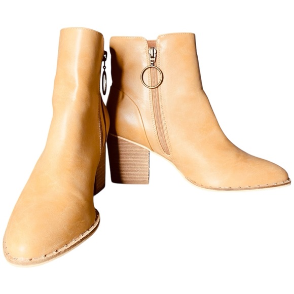 Tan Fashion Ankle Boots - Picture 1 of 9